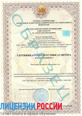 Образец сертификата соответствия аудитора №ST.RU.EXP.00005397-3 Бирск Сертификат ISO/TS 16949